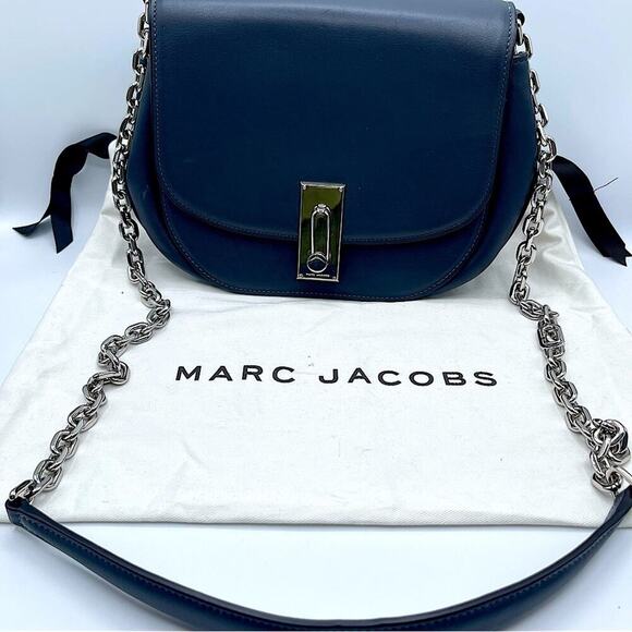 Marc Jacobs Handbags - Marc Jacobs West End The Jane Saddle Bag Midnight Blue Purse Turn Lock Purse